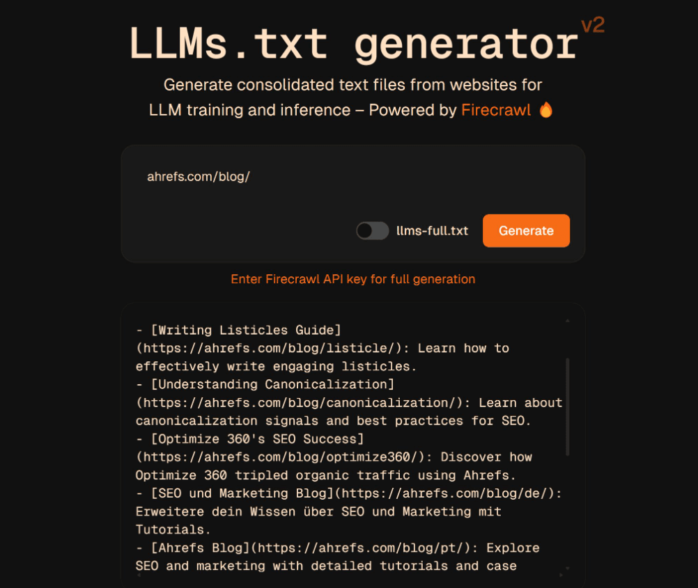 como crear un archivo llms.txt