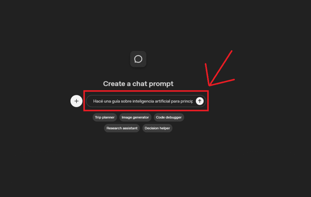 3. Escribí un prompt como lo harías normalmente