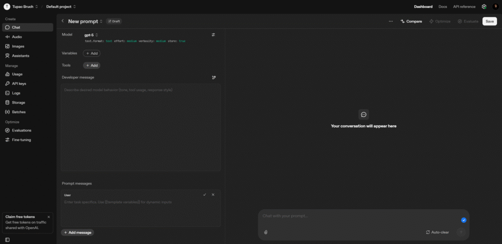 Prompt Optimizer de openai