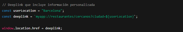 Ejemplo de deeplink contextual