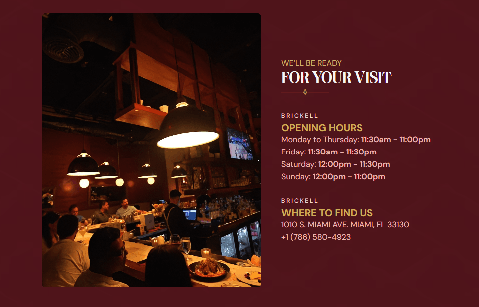 Ejemplo de NAP Específico para un restaurante