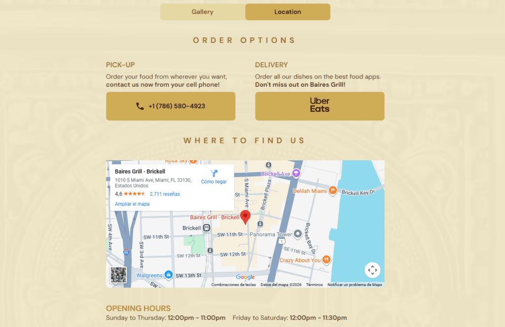 Ejemplo de embed del mapa en una página de localización