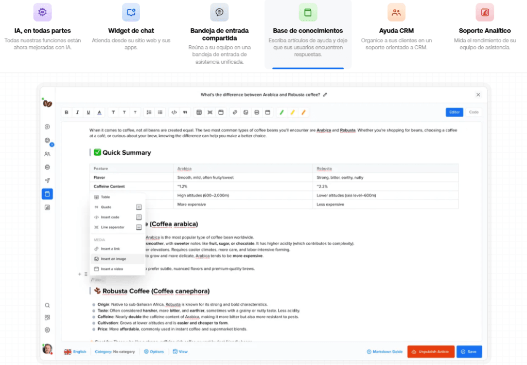 ejemplo de Base de conocimientos