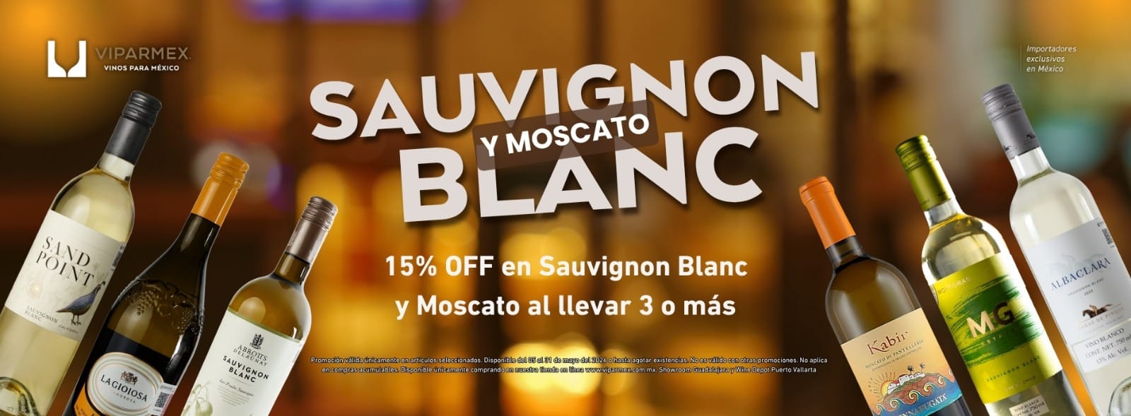 Promo Sauvignon Blanc y Moscato Viparmex