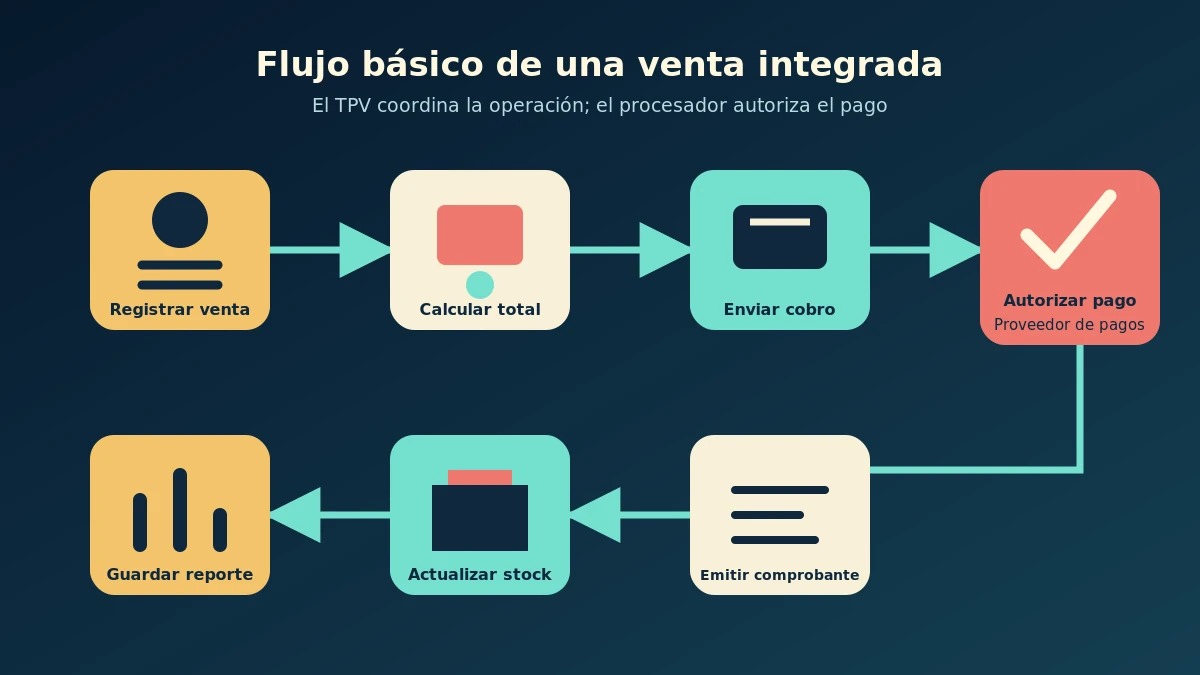 Flujo de una venta integrada con un sistema TPV
